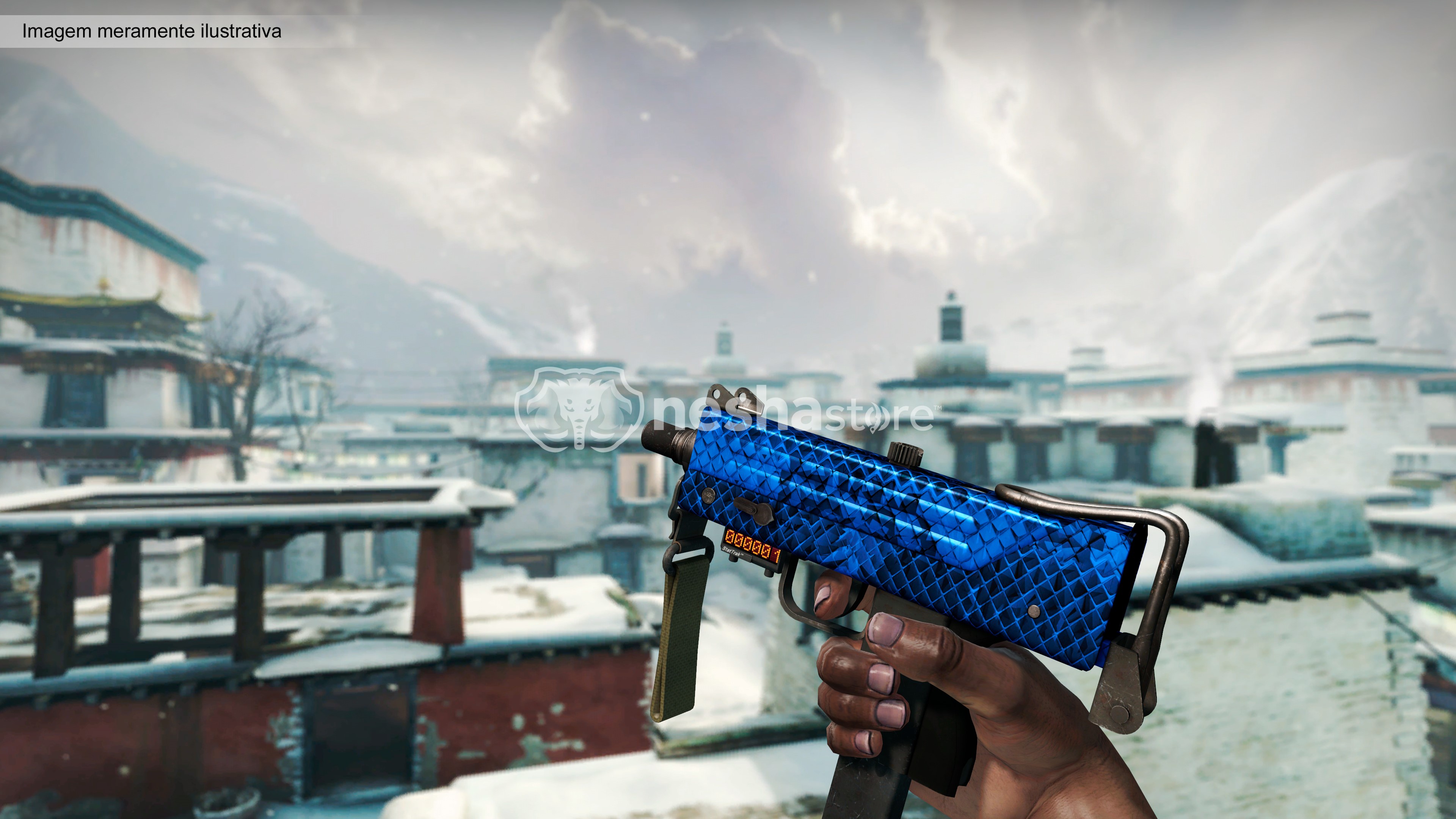 MAC-10 (StatTrak™) | Crocodilapis Lazuli (Nova de Fábrica)